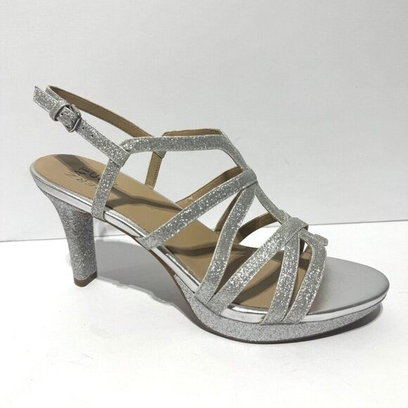 Naturalizer Shoes - Naturalizer Womens Baylor Sandal Silver Glitter Size 10 M